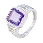 Florencia Purple Solitaire Gemstone Ring in Silver